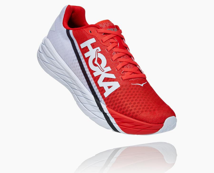 Hoka One One Mens Running Shoes - Rocket X - Red/White - CLSG53680